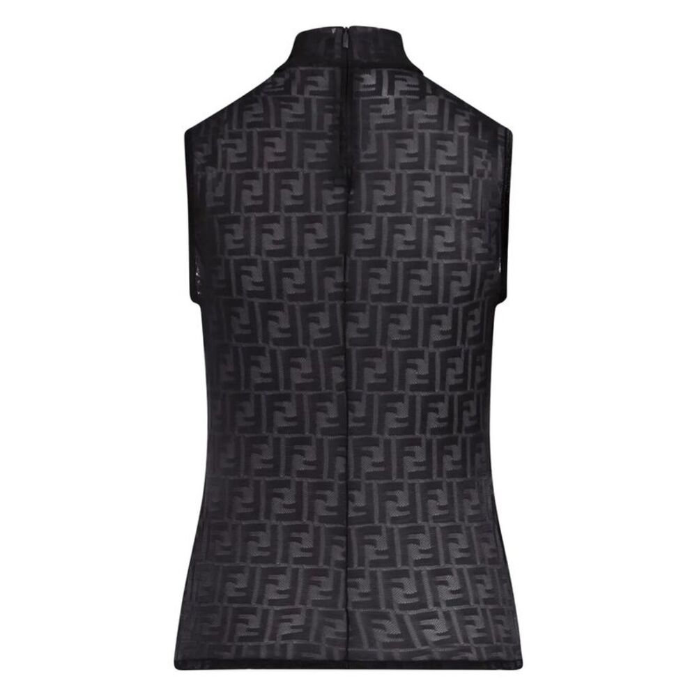 Fendi Women High-Neck Ff Jersey Top - Picture 2 of 2